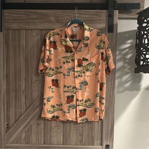 Croft & Barrow‎ Orange Tropical Print Shirt Men’s Size Large
